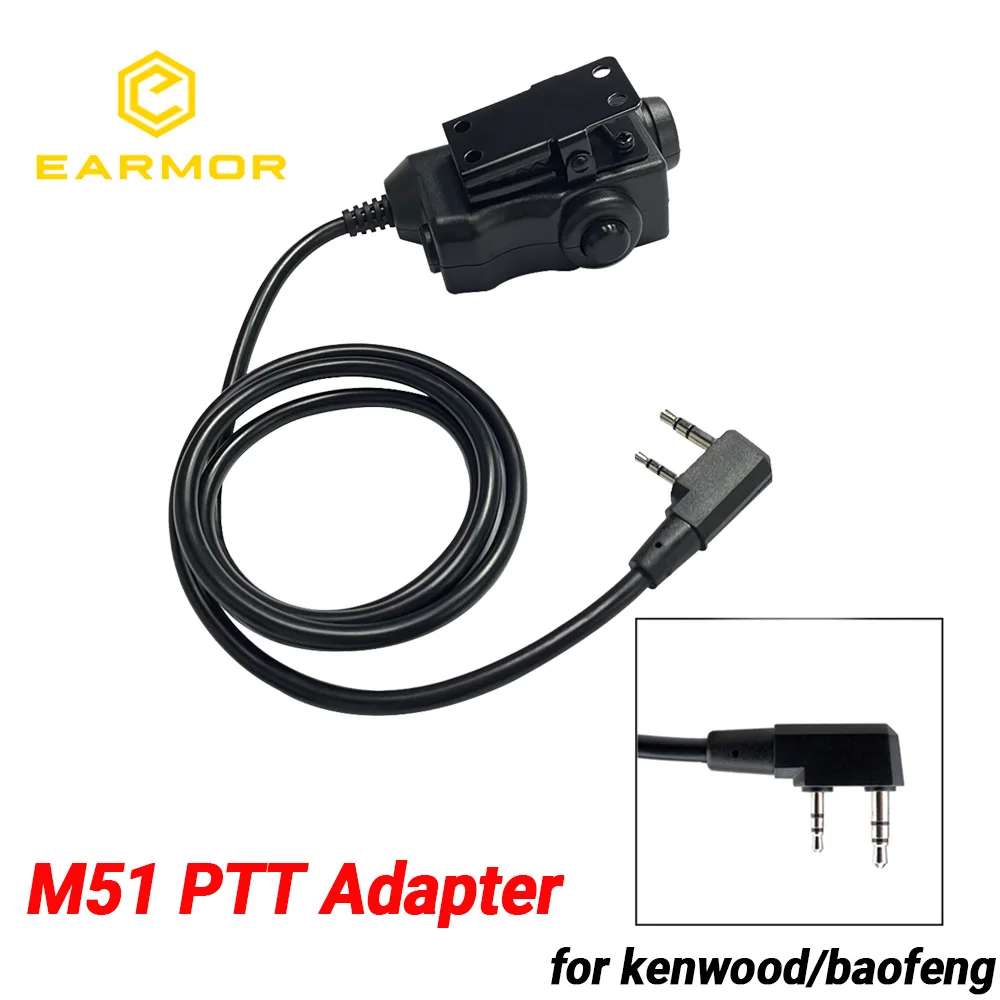 EARMOR M32 MOD4 전술 헤드셋 및 U94 PTT 어댑터 세트 Baofeng 무선 통신 촬영 소음 제거에 적합