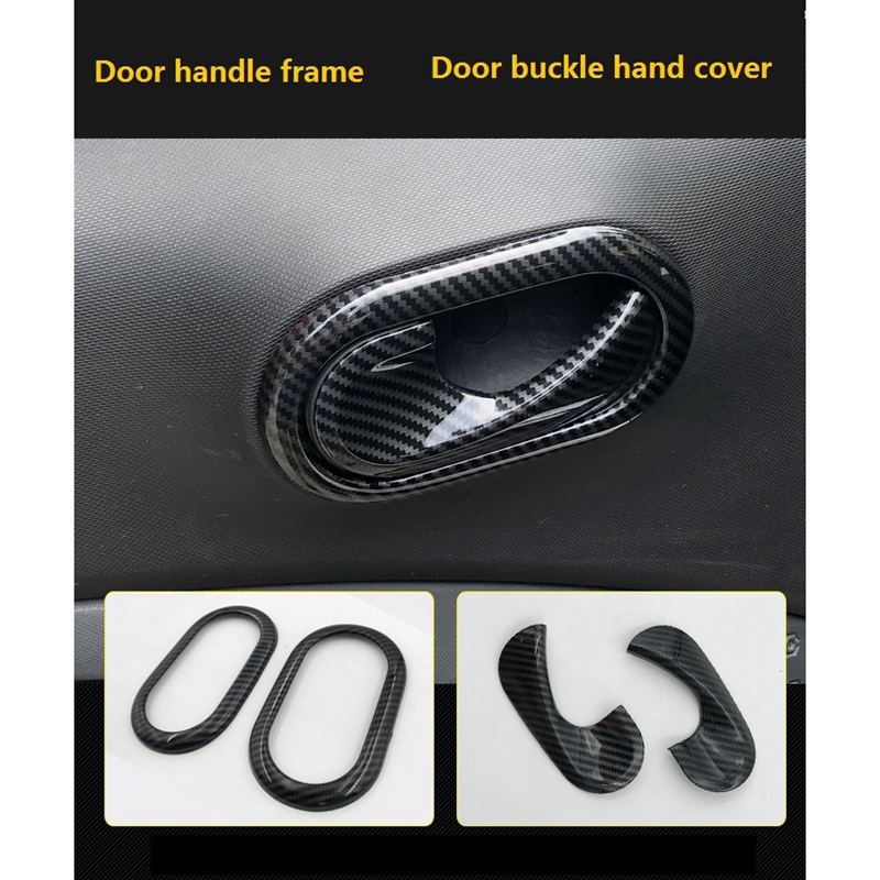 Bingkai pegangan pintu Interior mobil, dekoratif dengan serat karbon mobil