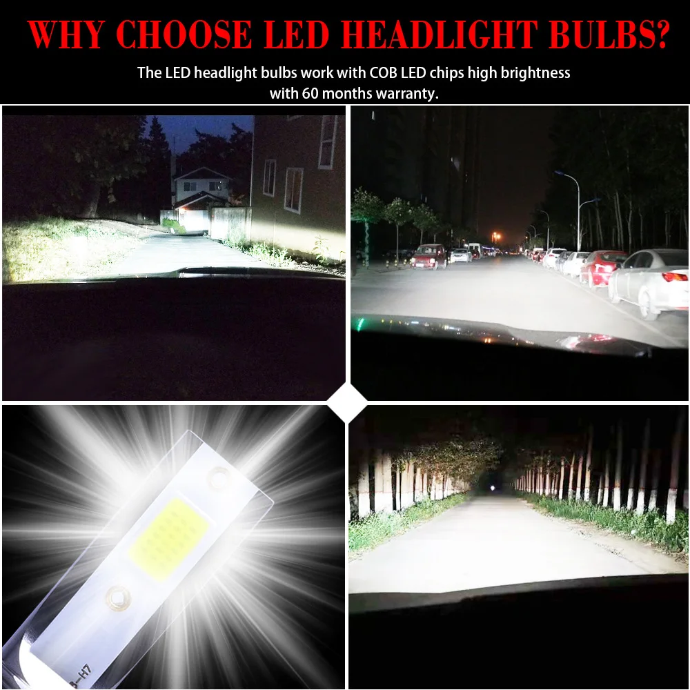 2 unidades/par mini luzes auto h7 led h4 lâmpada h3 h8 h9 h11 9005 9006 9012 6000lm farol do carro h1 6000k luz de nevoeiro automática 12v lâmpada led