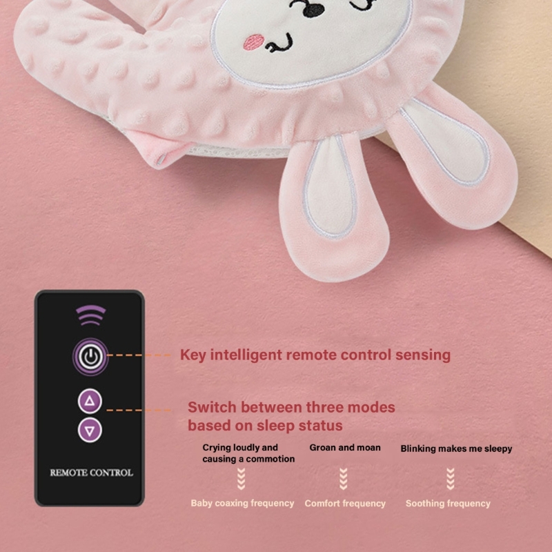 Travesseiro sono para crianças pequenas, desenho calmante para as mãos com controle remoto para recém-nascidos, relaxamento do bebê sono pacífico