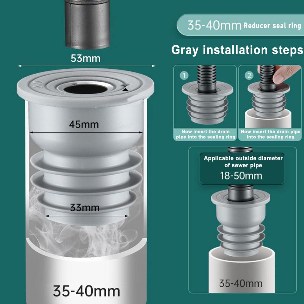 Sewer Anti-odor Floor Drain Pipe Seal Washing Machine Silicone Sealing Ring 2.09"/2.52"/3.43" Washing Machine/sink Drains