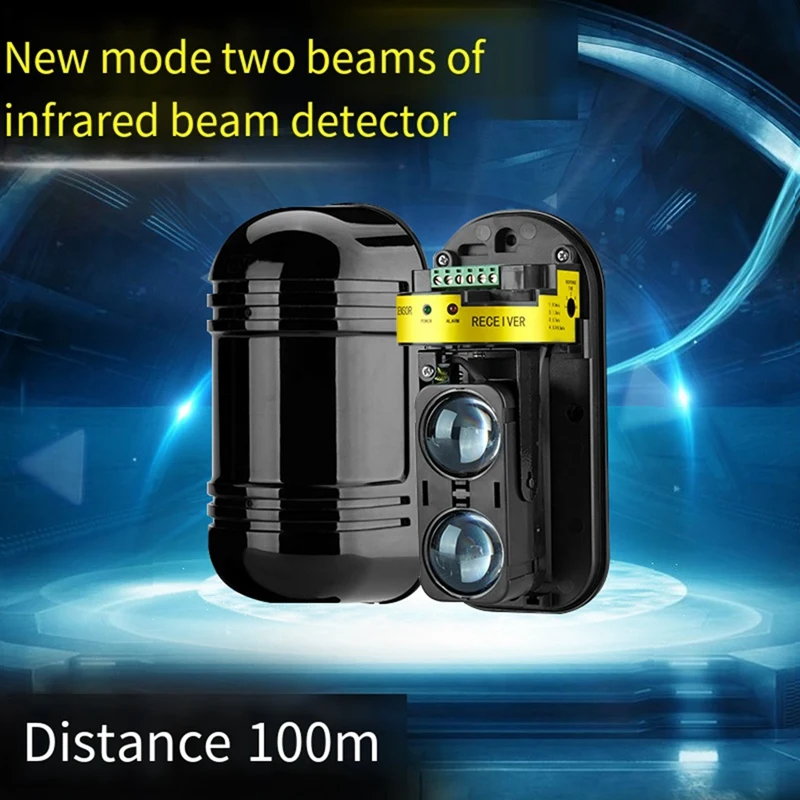 N75R-Rainproof Wireless 2 Beams Infrared Sensor Detector Alarm 100M Detect Distance For GSM Wifi Home Burglar System