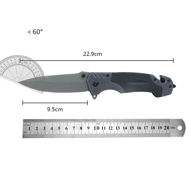 Coltello da sopravvivenza tattico multiuso per esterni Coltello pieghevole da campeggio Coltello da tasca portatile per difesa tascabile in acciaio inossidabile