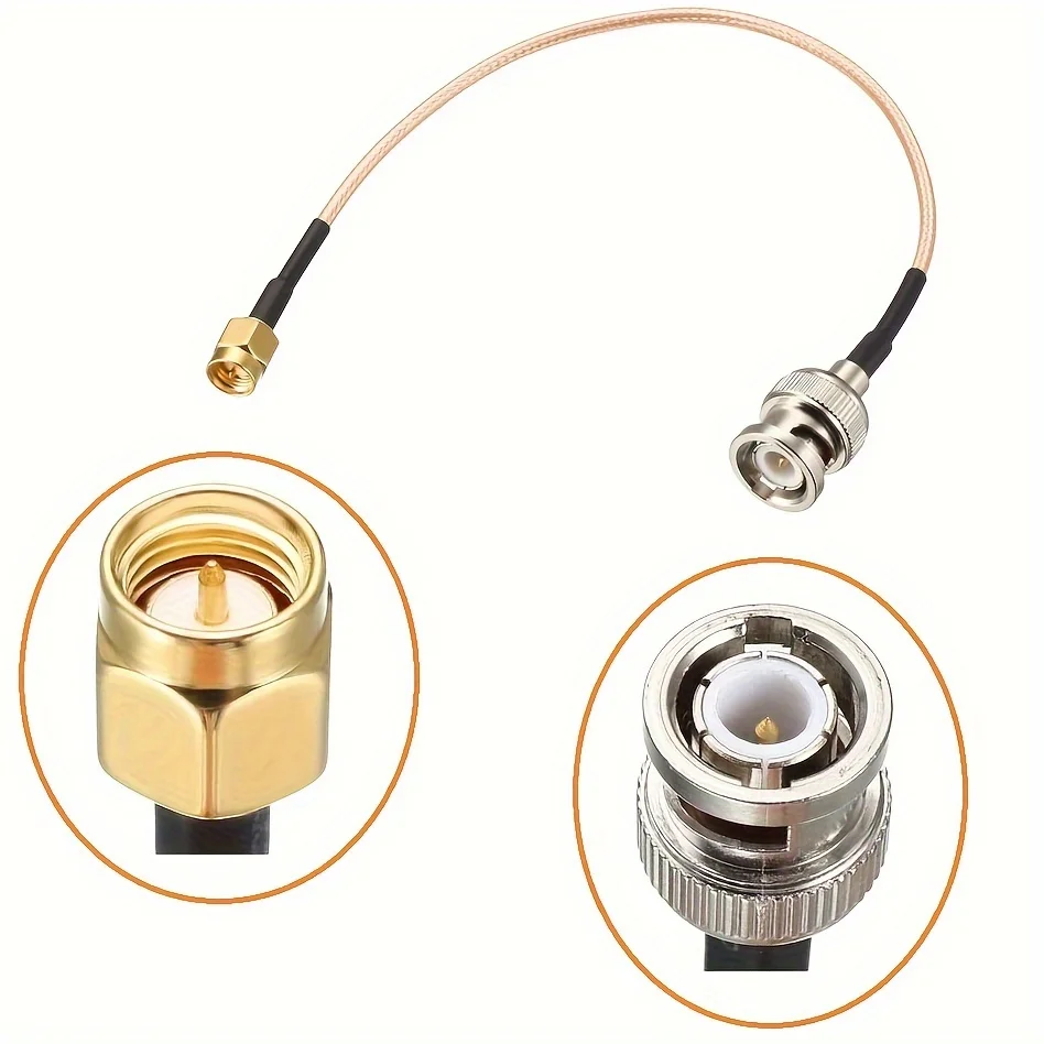 Cabo sma macho para bnc macho 20cm + 5 peças kit adaptador coaxial rf sma para bnc cabo adaptador sma bnc kit para aplicações/ânn rf
