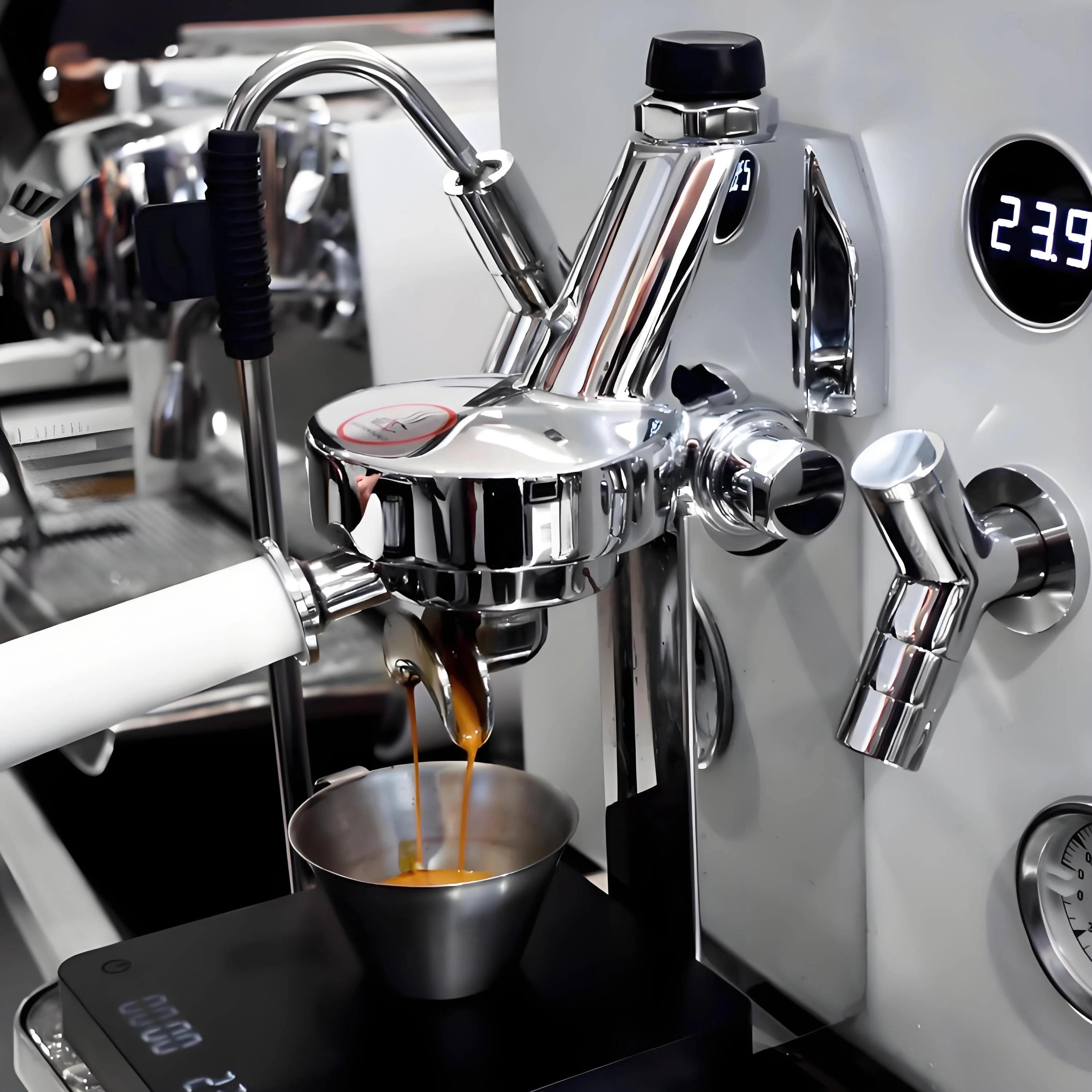ST สะดวกสแตนเลสกึ่งอัตโนมัติอุตสาหกรรม Cafe Office Espresso Machine สําหรับ Tailgate Coffee
