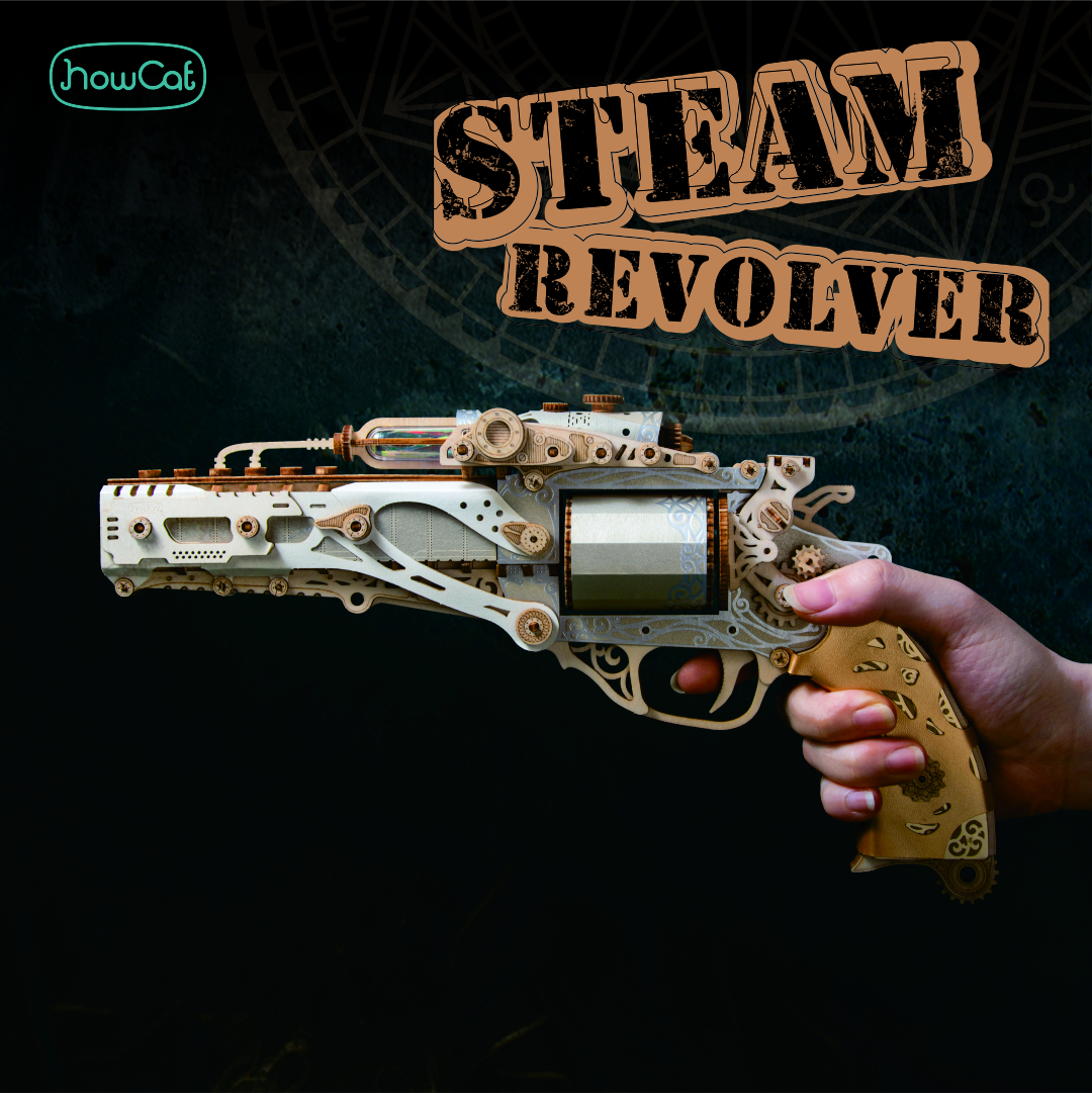 MMZ modèle bricolage 3D Puzzle en bois Revolver à vapeur assemblage modèle Kits jouets pour enfants enfants filles cadeau d'anniversaire
