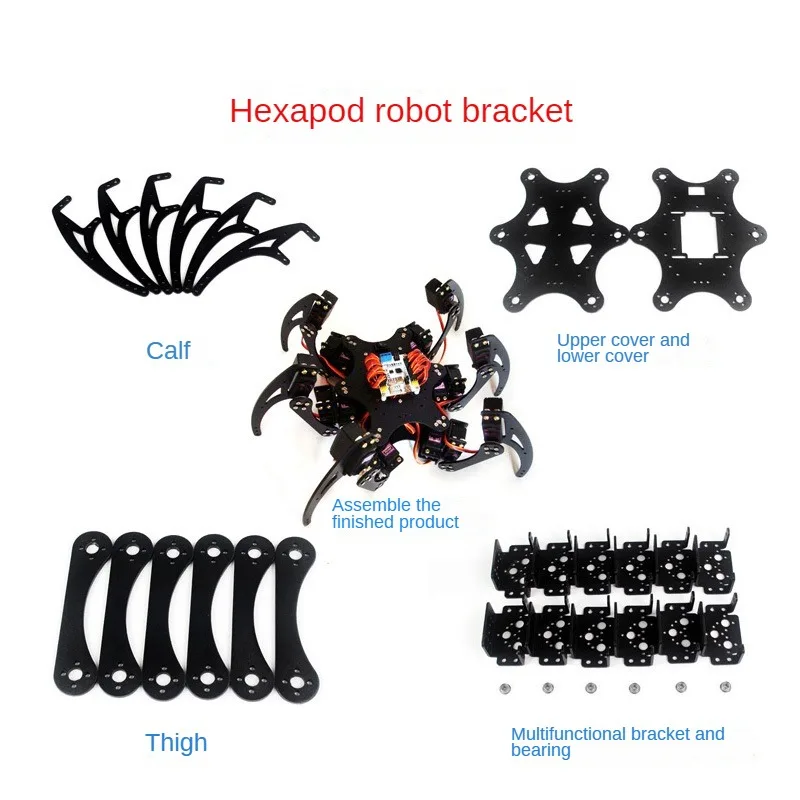 18 DOF Spider โครงสร้างโลหะ 6 ขา Hexapod หุ่นยนต์ Spider สําหรับหุ่นยนต์ Arduino DIY ชุดโปรแกรมหุ่นยนต์ Spider อะไหล่