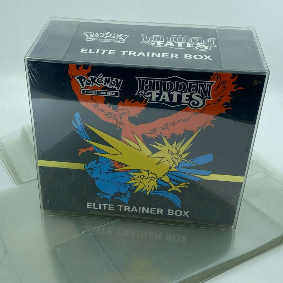5 pieces clear plastic ETB box protector cards pack frame transparent protective elite trainer box display case for pokemon