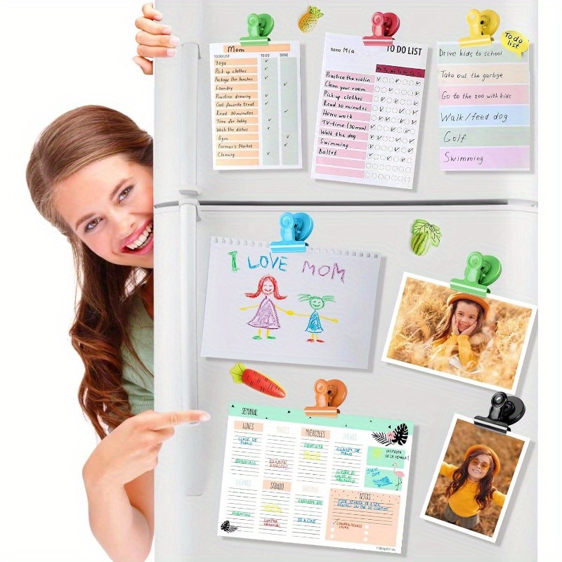 6er-Pack bunte magnetische Clips für Whiteboard, Kühlschrankmagnete, Kühlschrankmagnete für Kühlschrank, Kühlschrankmagnet