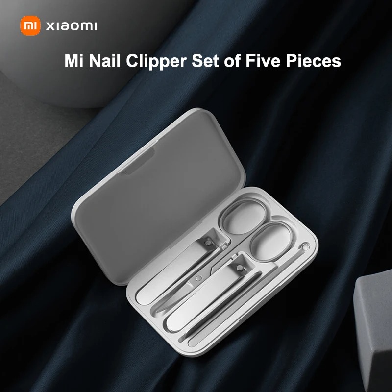 Xiaomi mijia cortador de unhas conjunto de cinco peças branco de alta qualidade de aço inoxidável absorção magnética simples conjunto de cinco peças portátil