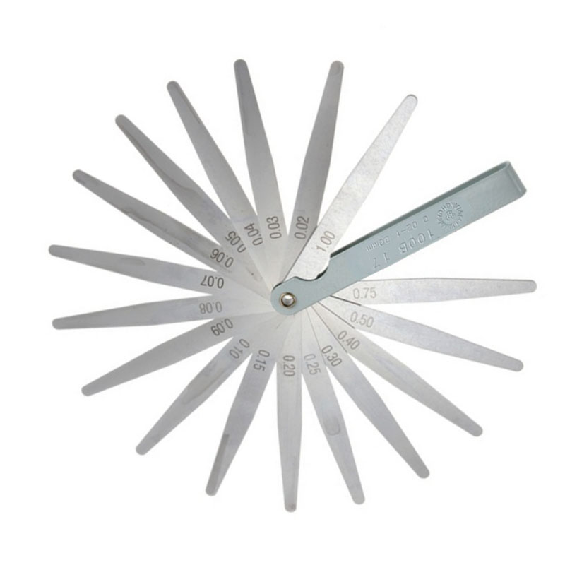 Medidor de feltro 17 lâminas, enchimento de lacunas métricas, 0.02-1.00mm, ferramenta de medição para ajuste de válvula de motor
