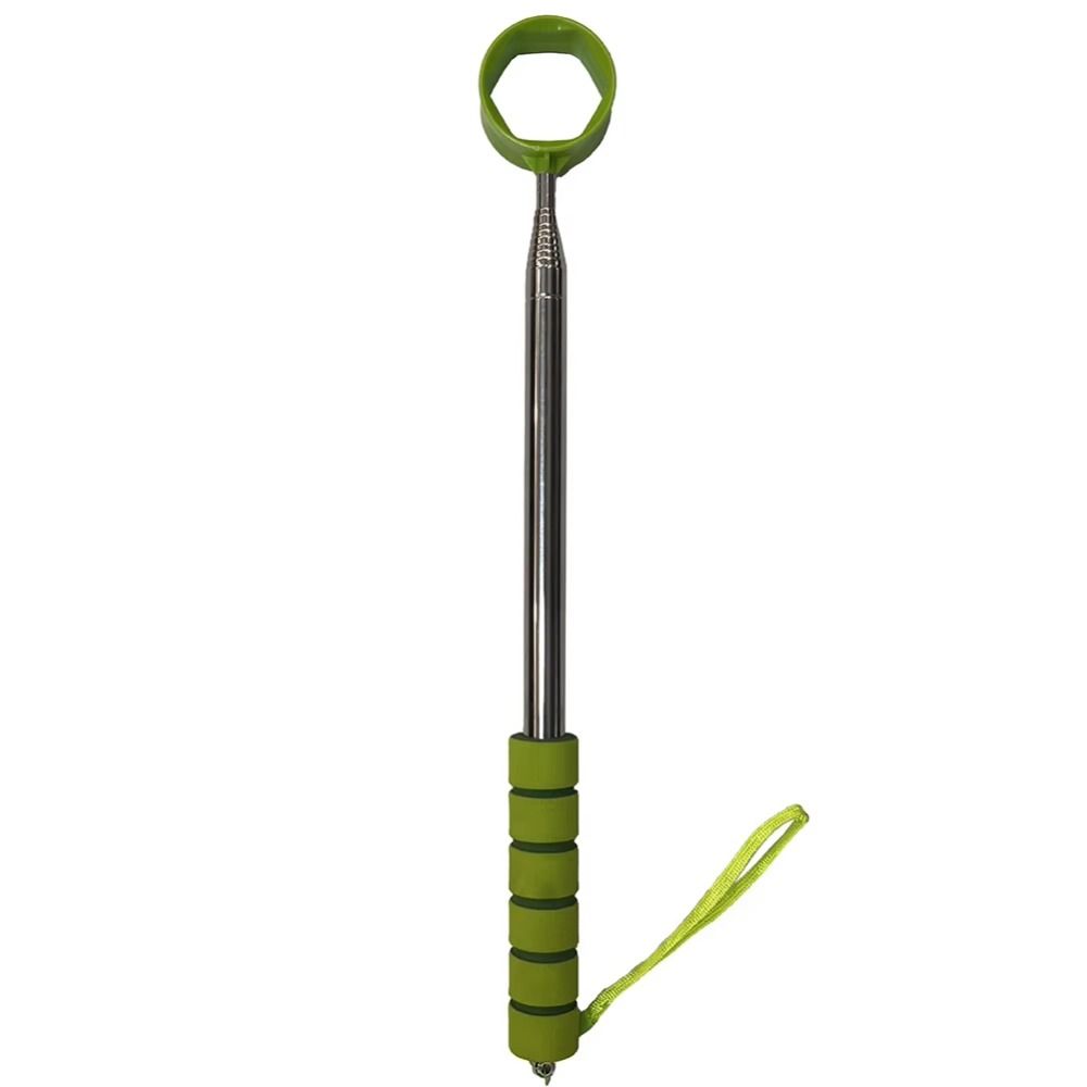 Extendable Telescopic Golf Ball Retriever Adjustable Non-Slip Handle Stainless Ball Grabber Two-Sided Square Holes