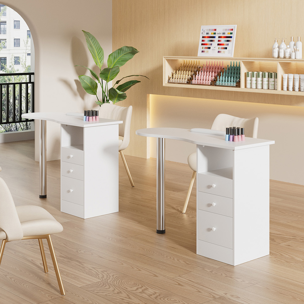 【Sheonly】3 Drawers Manicure Table for Beauty Salon and Home