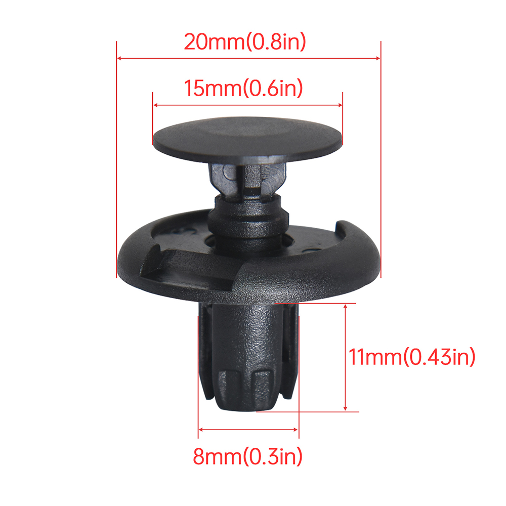 Sujetadores de plástico para coche, Clips embellecedores de 8mm para maletero, parachoques, Panel de puerta, guardabarros, retenedor para Nissan, 10 piezas