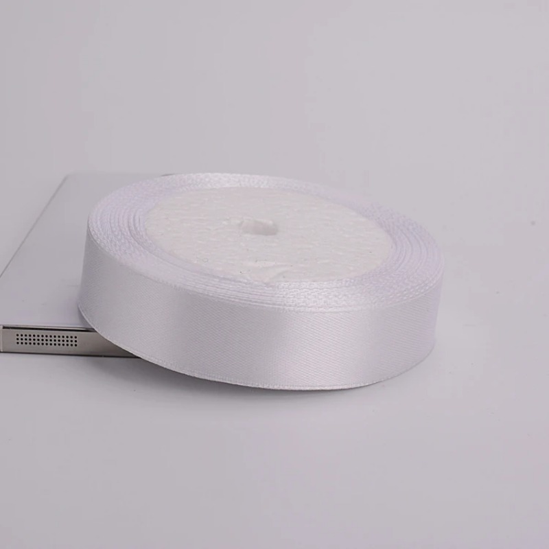 Лента атласная белая, 6-75 мм, горячая Распродажа (25 ярдов/рулон), 9 размеров