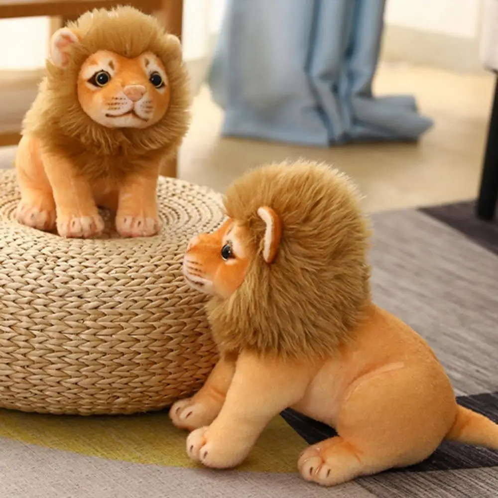 จําลอง Tiger Lion ตุ๊กตา Plush ของเล่นตุ๊กตาของเล่น Kawaii Plushies ตุ๊กตาหมอนสัตว์ของเล่นเด็กตกแต่งบ้านของขวัญ