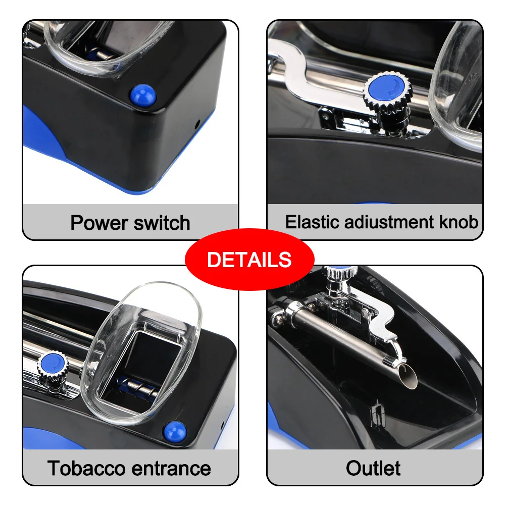 Máquina laminadora de cigarrillos, rodillo de tabaco, accesorios para fumar, enchufe europeo y estadounidense, inyector DIY, herramienta para fumar, eléctrica y automática