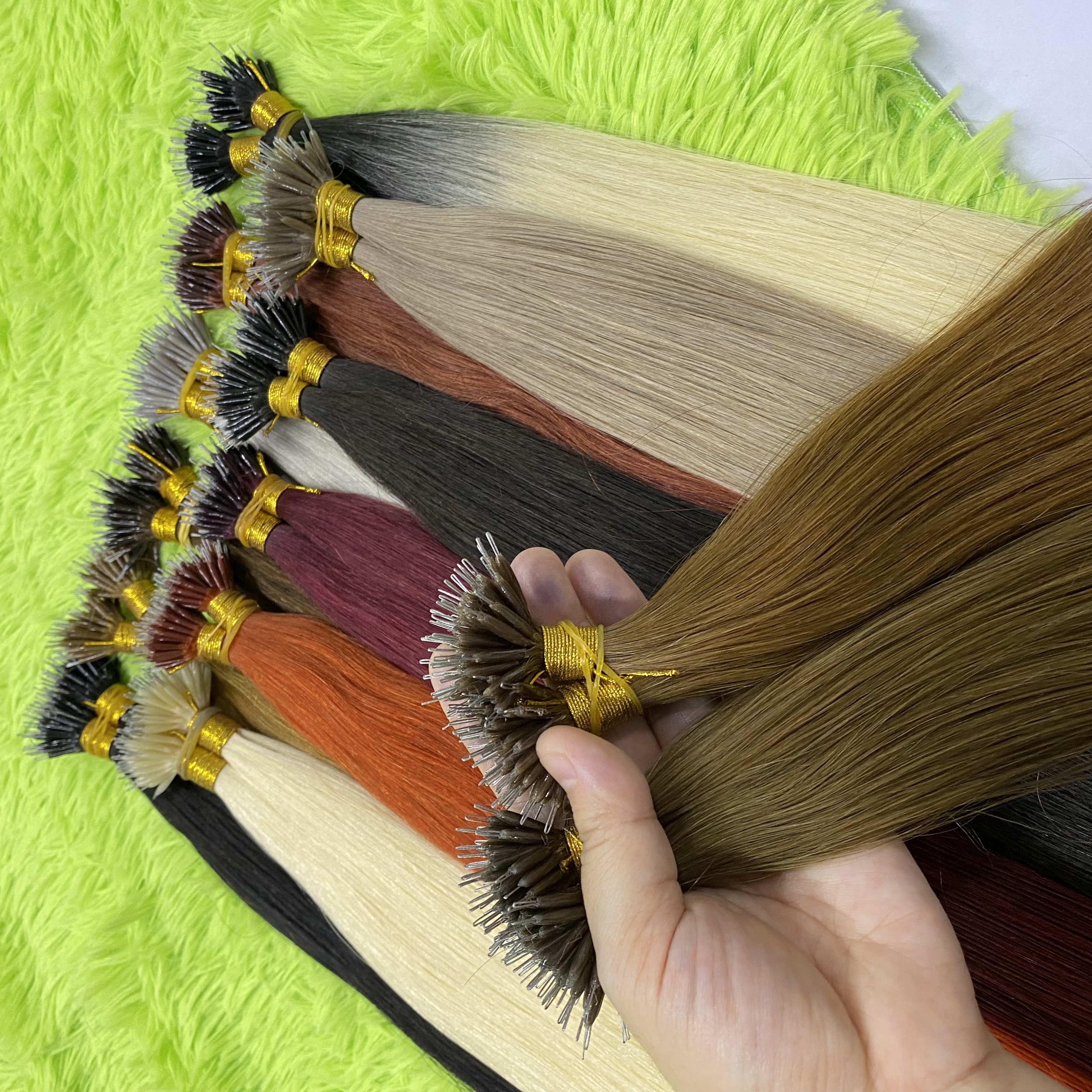 Nano Ring Hair Extensions Ombre 100% Human Remy Hair Extensions Nano Ring Micro Beads Tip Thick Full Head 18"-30"extensiónes