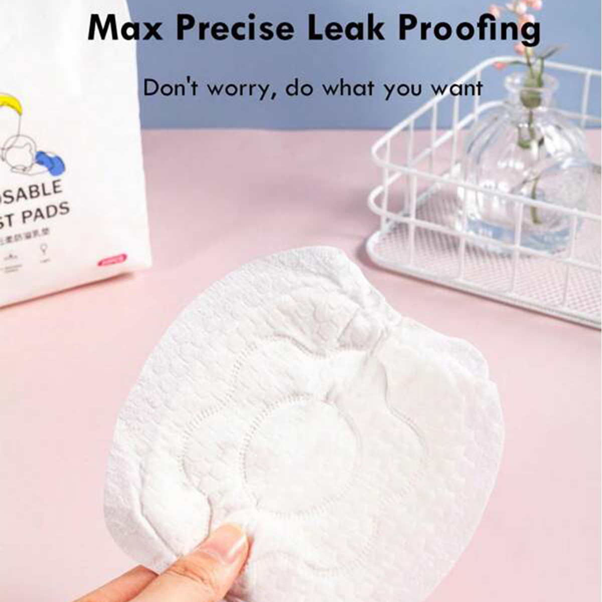 Almohadillas desechables para lactancia materna, transpirables, delgadas, súper absorbentes, de algodón