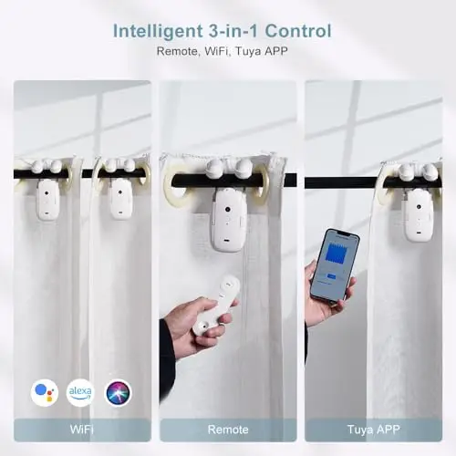 Robot de cortina automático para hogar inteligente, WiFi, Bluetooth, inteligencia eléctrica, empujador de cortina, Control por aplicación, voz de Alexa y Google