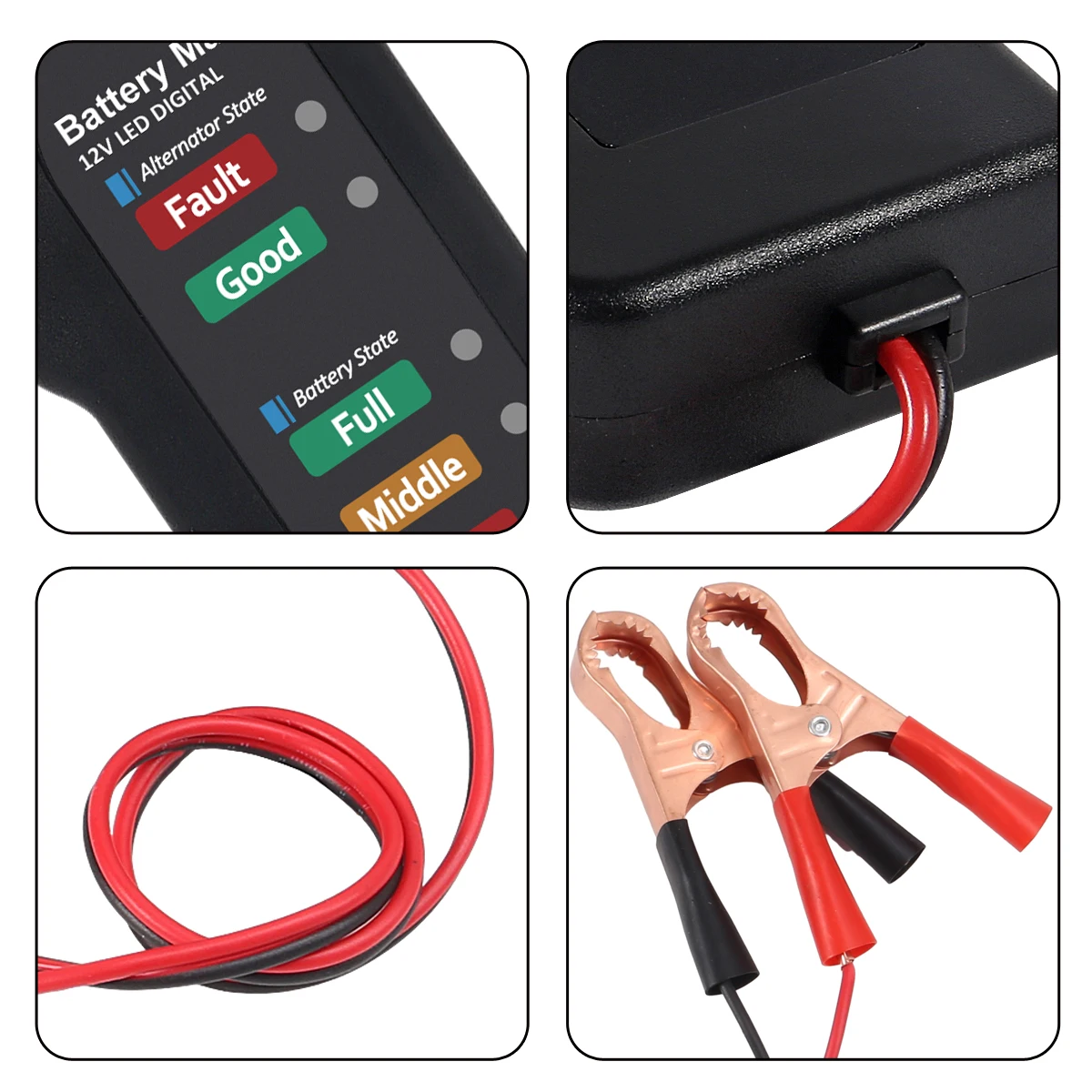 เครื่องทดสอบแบตเตอรี่รถยนต์ 12V, เครื่องทดสอบกระแสสลับยานยนต์, เครื่องตรวจสอบแบตเตอรี่, เครื่องวิเคราะห์เพื่อตรวจสอบเครื่องกําเนิดไฟฟ้ากระแสสลับและระบบชาร์จแบตเตอรี่