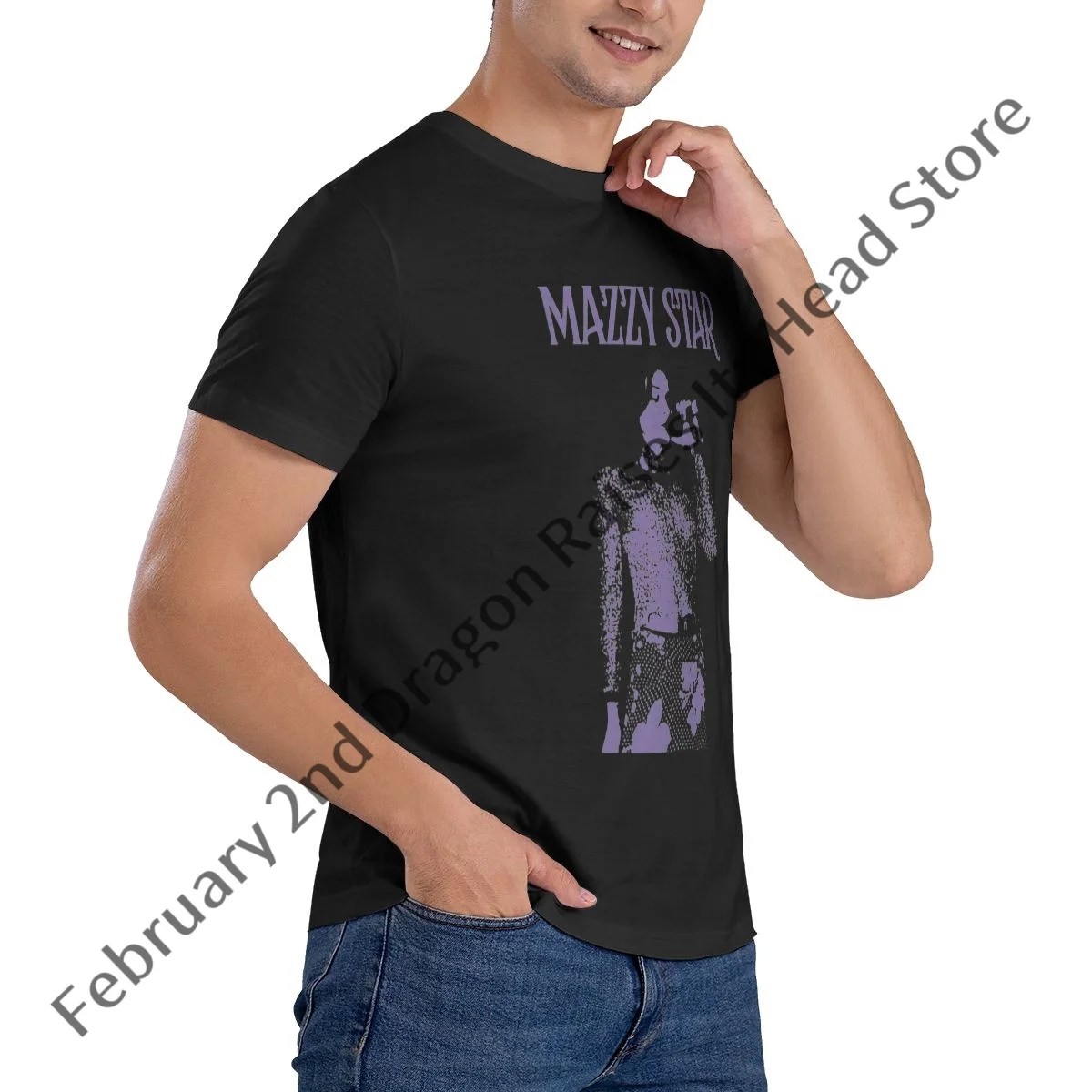 Mazzy Star Band Kaus Lucu Kaus Leher Bulat Gambar Cetak Pria Kaus Katun Jalanan
