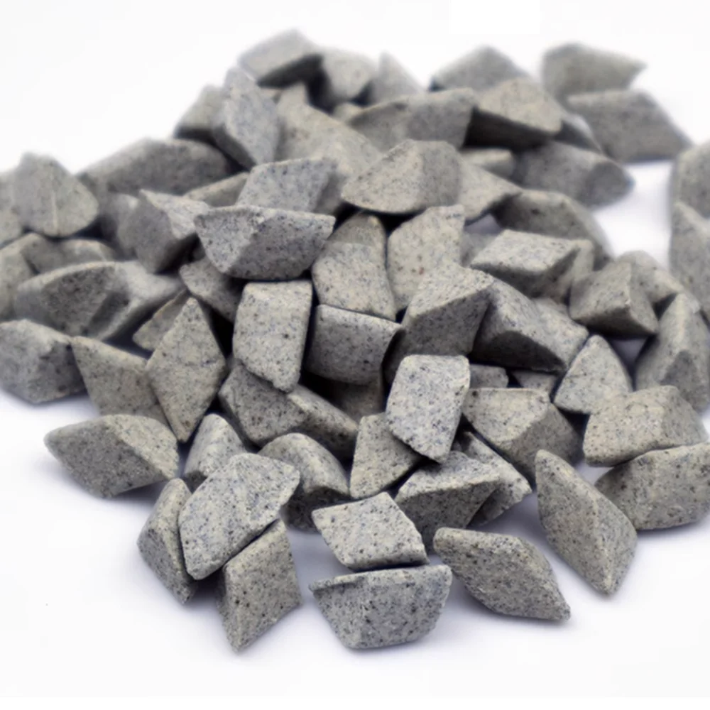 500g Brown corundum oblique triangle coarse polishing stone Rust remove deburring abrasive for Vibration grinder
