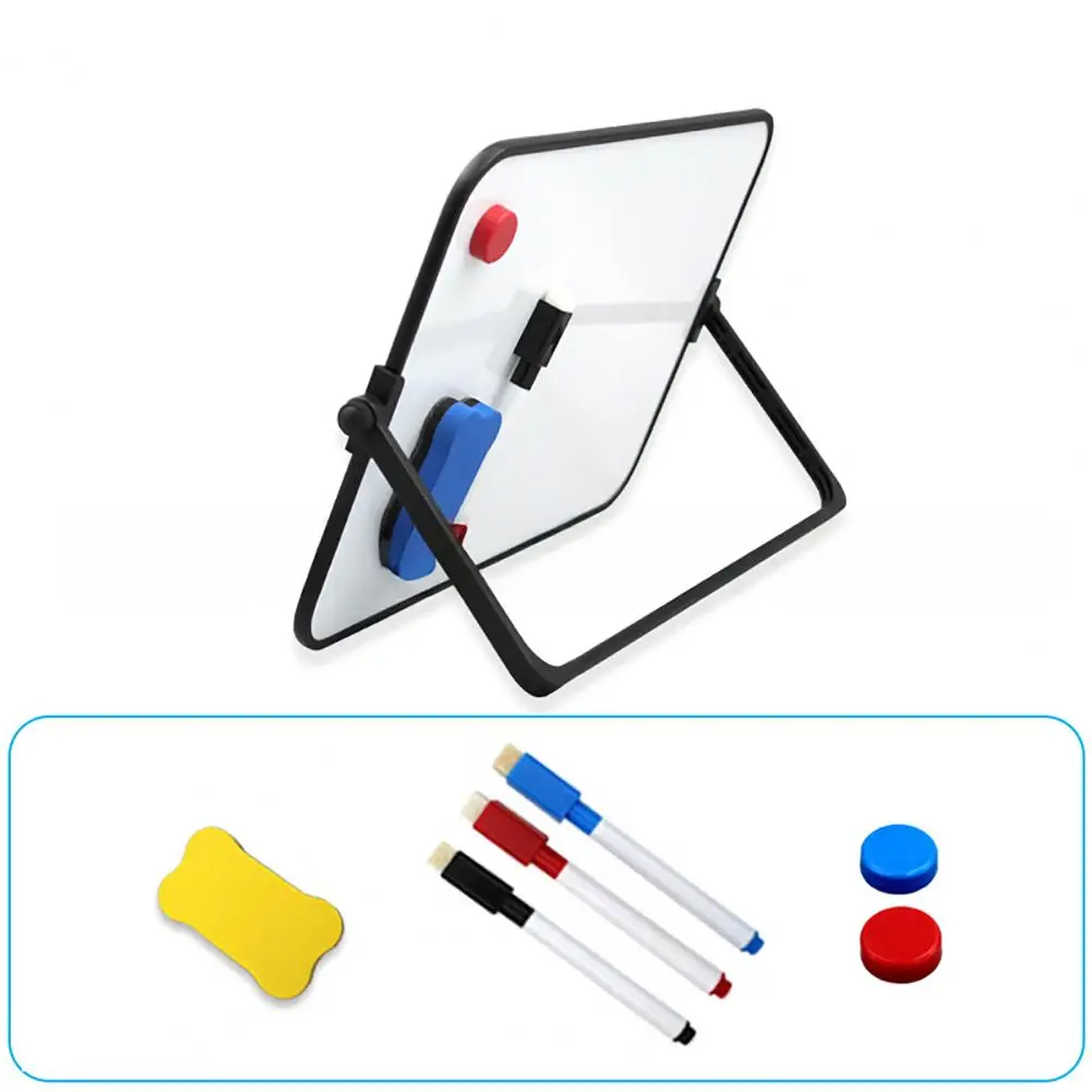 Magnetic Dry Erase Board with Stand Desktop Double-Sided White Board with Markers Eraser Magnets for Office School Kids Drawing