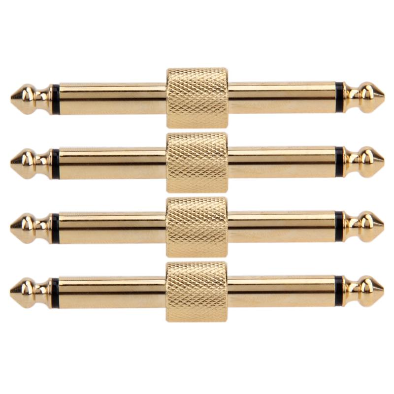 Guitar Effect Pedals Convert Instrument Connector Adapter Connector Metal Solder Plug Patch Audio Adaptors 6.35mm Jack