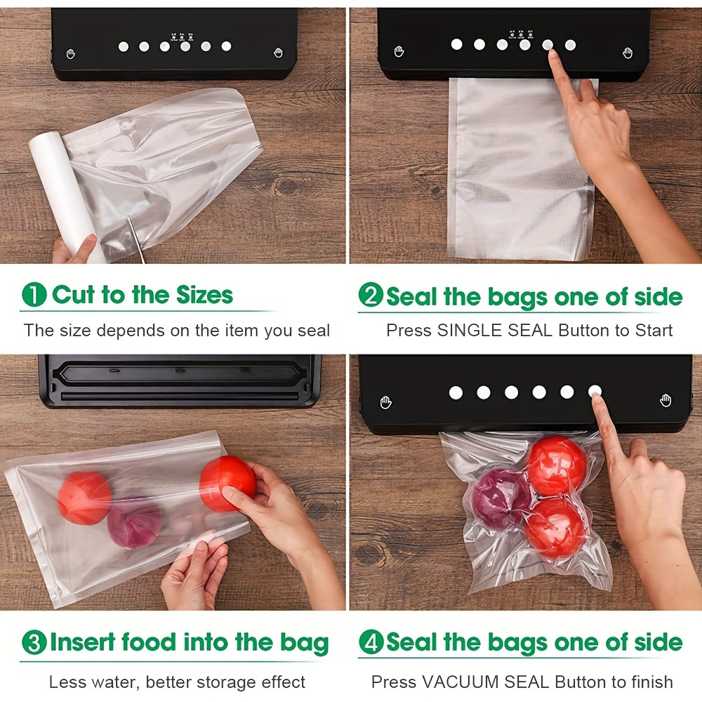 Sac de scellage sous Vide pour aliments de cuisine, sacs de rangement Sous Vide pour emballage sous vide 12/15/20/25/28cm x 1500cm/rouleaux