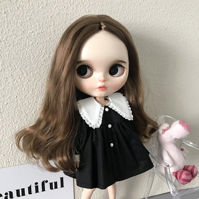 1 Cái Thu Blythe Búp Bê Đen Tay Dài Dễ Thương Quần Áo Thường Đầm Dự Tiệc Cho Blyth Búp Bê Licca OB24 OB22 Búp Bê phụ Kiện