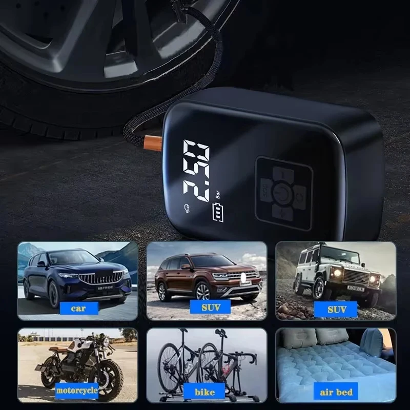 Kabelgebundener Auto-Luftkompressor, elektrische Reifenfüllpumpe für Fahrrad, Boot, Motorrad, Auto, Reifenbälle