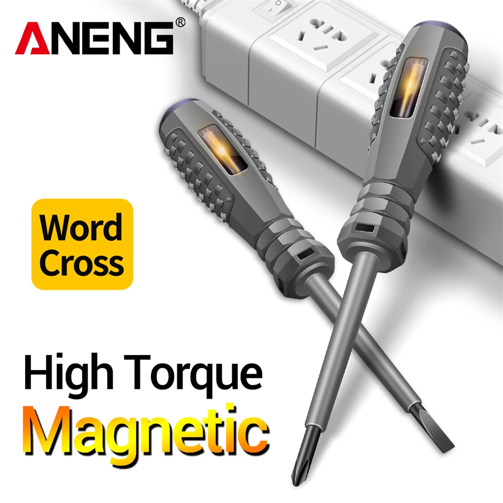 ANENG B04 Slotted/Phillips ไขควงหลอดนีออนตัวบ่งชี้ Non-Contact ฉนวนเครื่องทดสอบช่างไฟฟ้าเครื่องตรวจจับกระเป๋าปากกาเครื่องมือ