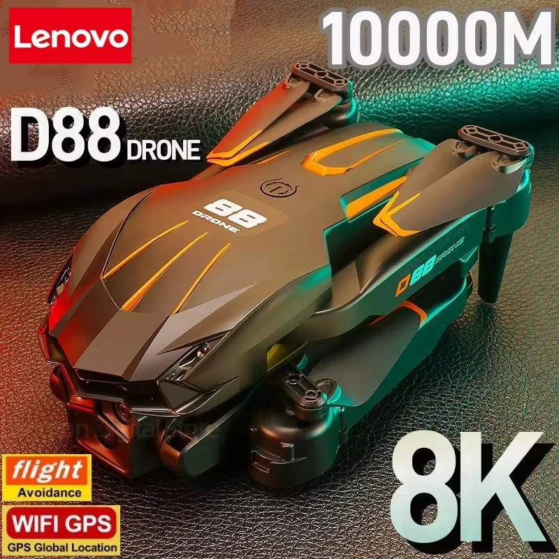 D88 drone hd 8k câmera dupla profissional fotografia aérea fluxo óptico pairando gesto tiro dobrável quadcopter ﻿ Novo