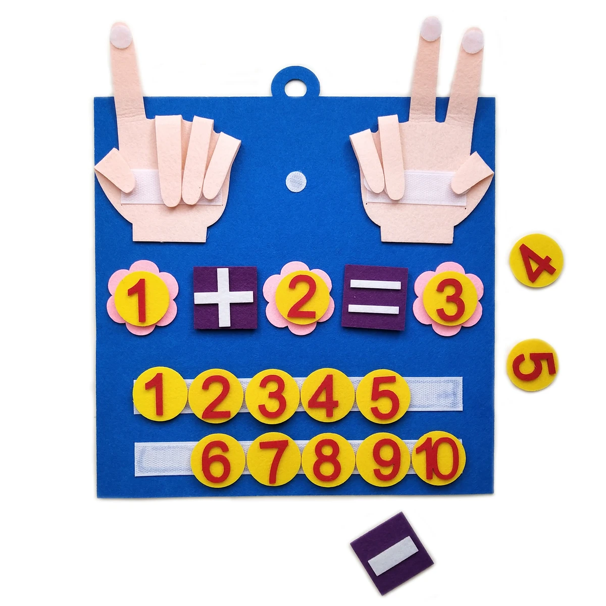 Giocattoli Montessori per bambini Numeri di dita in feltro Giocattolo matematico Bambini Conteggio Gioco di apprendimento per l'educazione precoce per l'intelligenza dei bambini
