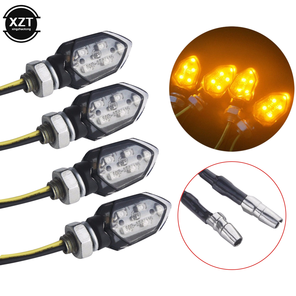 Indicatore di direzione per moto da 4 pezzi Indicatore luminoso per fumo 5 LED Luce di segnalazione per moto per Kawasaki