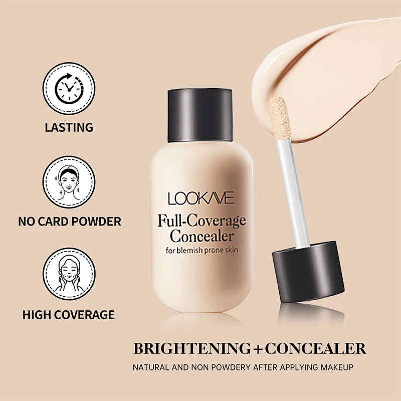 Crema correctora líquida de cobertura completa, maquillaje Invisible de 12ml, crema para ojeras, Base facial, Base de maquillaje resistente al agua, cosméticos