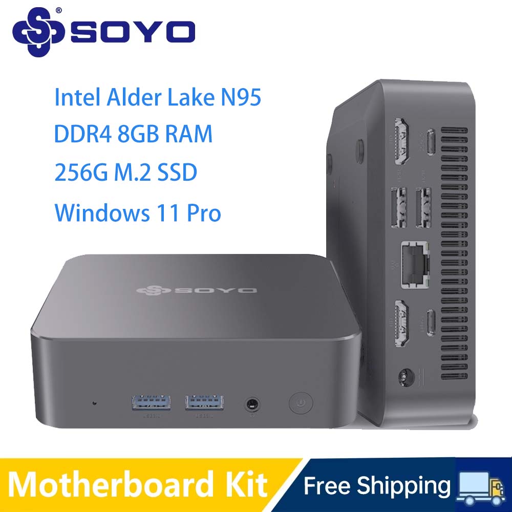 SOYO M4 Air Mini PC Intel Alder Lake N95 Мини-ПК Компьютер Win11 Pro Мини-ПК DDR4 8 ГБ ОЗУ 256 ГБ ПЗУ WiFi5 BT5.0 Настольный ПК