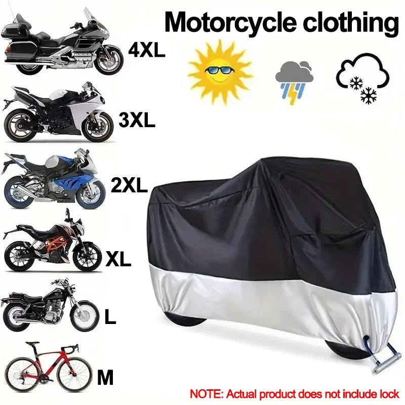 Motorrad-Fahrradabdeckung, wasserdicht, für alle Jahreszeiten, staubdicht, UV-Schutz, für den Außenbereich, Innenbereich, Roller, verschleißfester Stoff, Motorradabdeckung