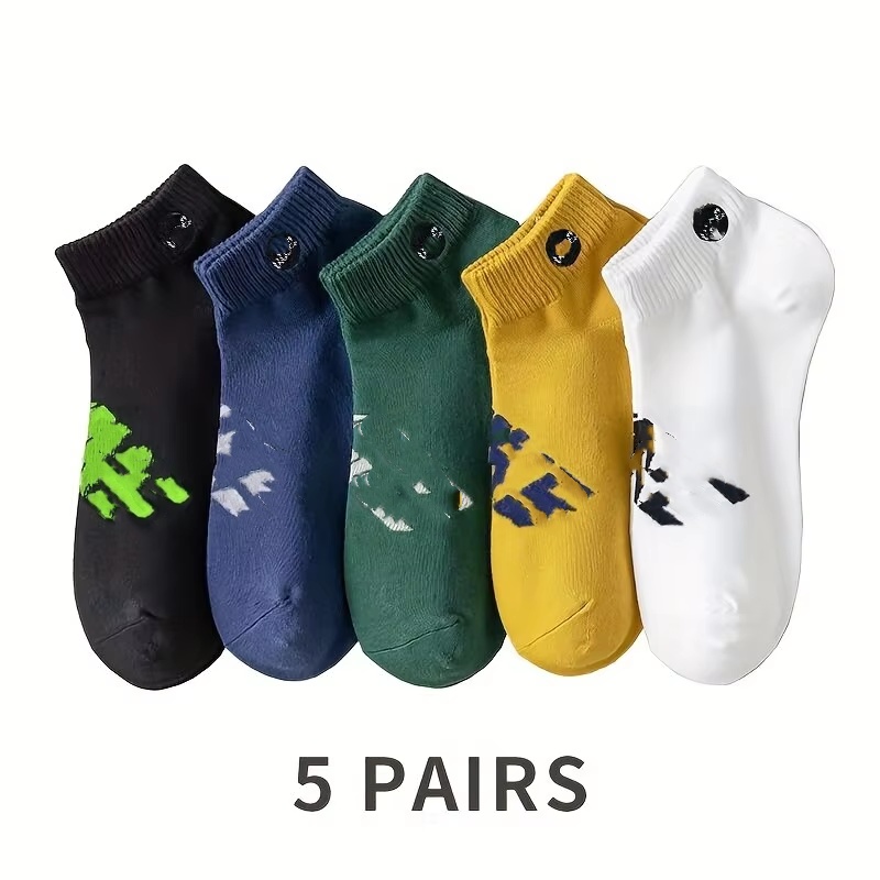 5 pares de calcetines calcetines cortos para hombre primavera, otoño e invierno deportes calcetines de barco absorbentes para el sudor y resistentes a olores finos de corte bajo S