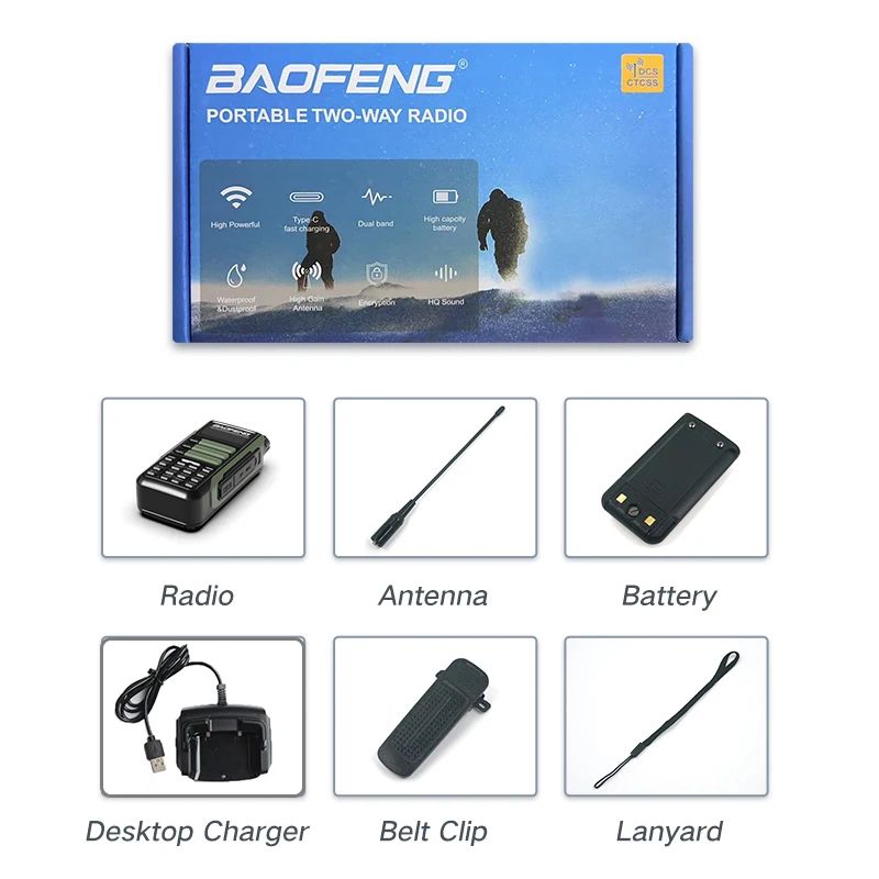 BaoFeng UV16 Walkie-Talkie 8/10W Tri-Power IP68 Impermeabile a lungo raggio USB C Dual Band VHF UHF Radio portatile a due vie