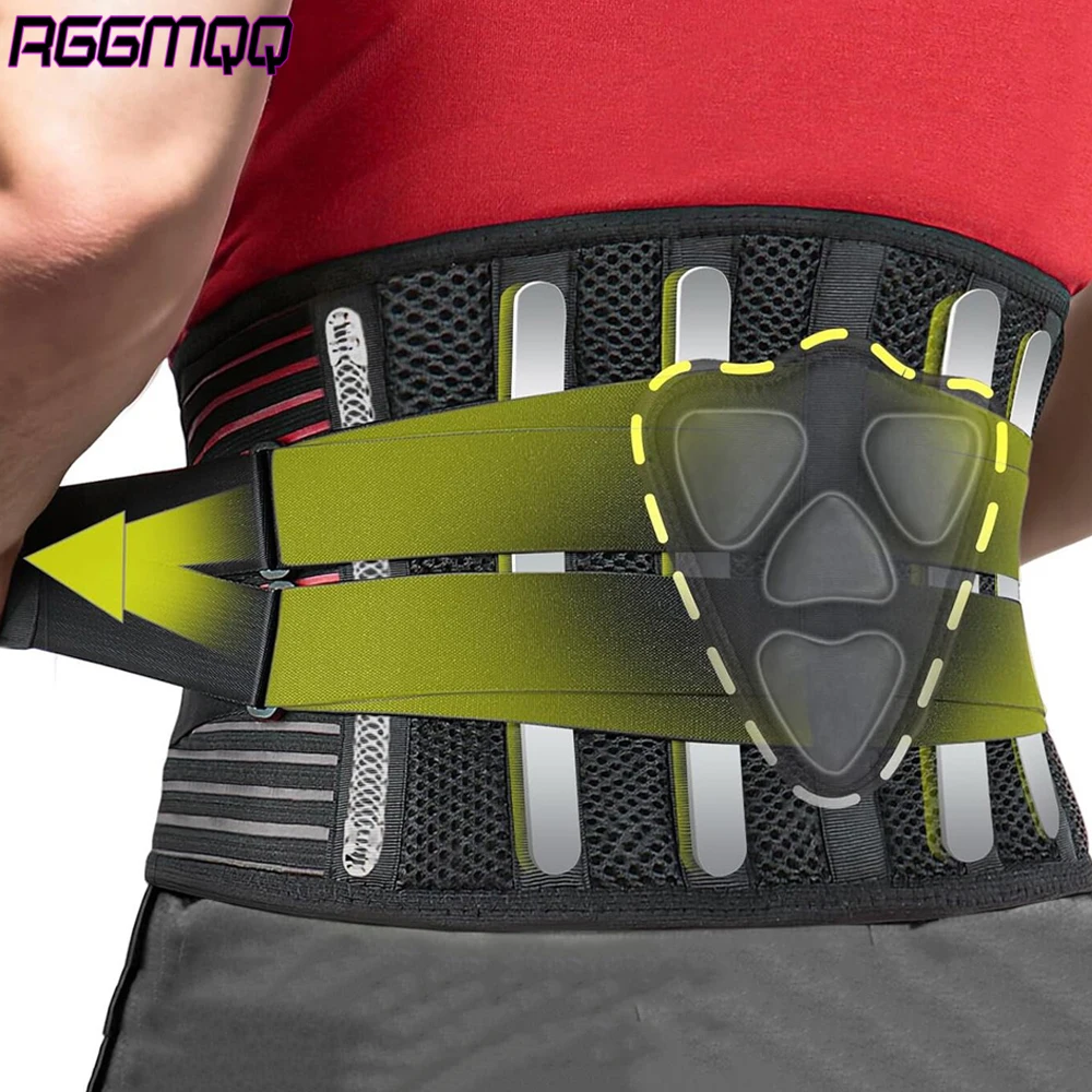 Tutore per la schiena Sollievo immediato dal mal di schiena, sciatica - Design in rete traspirante con imbottitura lombare - Cinghie di supporto regolabili per il lavoro