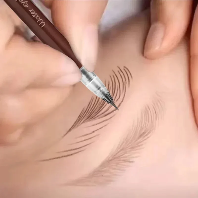 Lápiz de cejas ultrafino, sombra de contorno, delineador de ojos de gusano de seda, resistente al agua, sin manchas, duradero, lápiz líquido para cejas que no destiñe