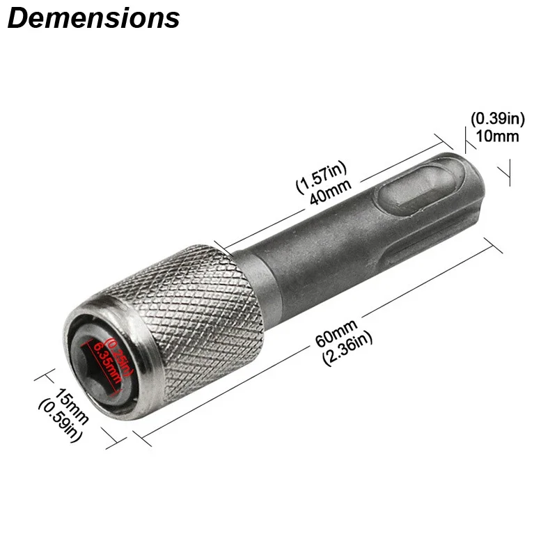 Sds plus converter para 1/4 hex haste adaptador conversor hexagonal martelo elétrico chave de fenda bit titular soquete driver impacto