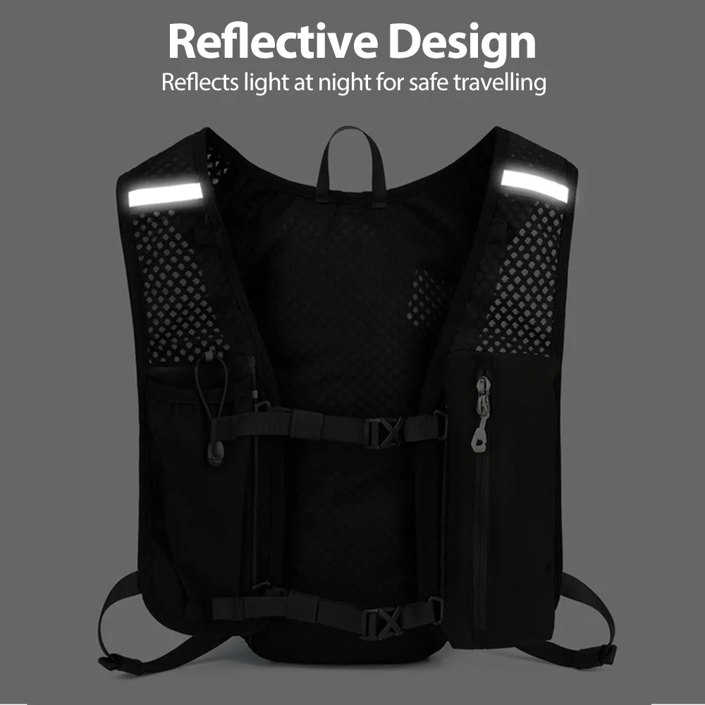 NEWBOLER Trail Running Sac à dos 5L Gilet d'hydratation ultra léger Pack fonctionnel respirant pour Marathon Cyclisme Randonnée