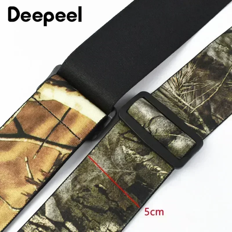 1Pc 5cm Camouflage Adults Men's Suspenders for Pants Wide Elastic Braces X-Type 4 Clips Adjust Strap Harness Mens Accessories