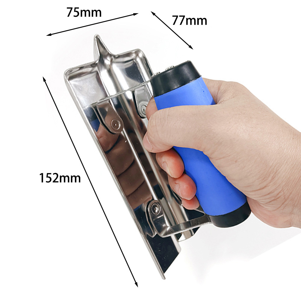 Paleta de enyesado, paleta de hormigón, herramienta de construcción, masilla para raspar, paleta de cenizas, paleta de enyesado de acero inoxidable para esquinas, 1 ud.