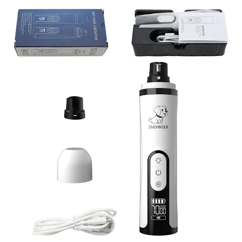 Thú Cưng Móng Tay Máy Xay LED Chó Mèo Móng USB Sạc Paws Cắt Móng Tay Chải Lông Tông Đơ Cắt Đồ Cho Thú Cưng