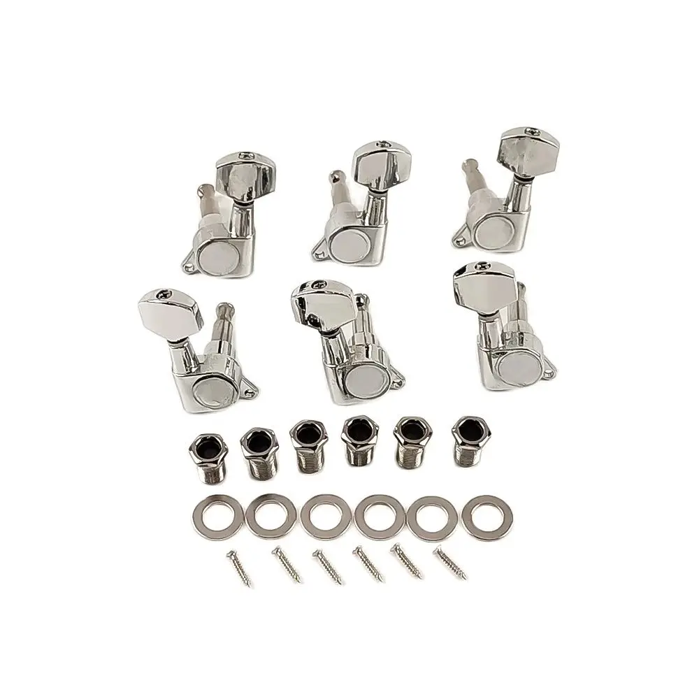 6 Stuks Verzegelde Gitaar String Pegs Vergrendelen Tuners 3l3r Tuning Pinnen String Tuner Akoestische Gitaar Tuner Machine Kop Knop 3 Links 3 Rechts