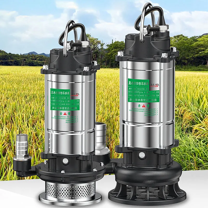 220V Edelstahl Tauchpumpe Landwirtschaftliche Pumpen Gartengeräte Entwässerung Bewässerung Unterwasser Selbstansaugende Abwasserpumpe